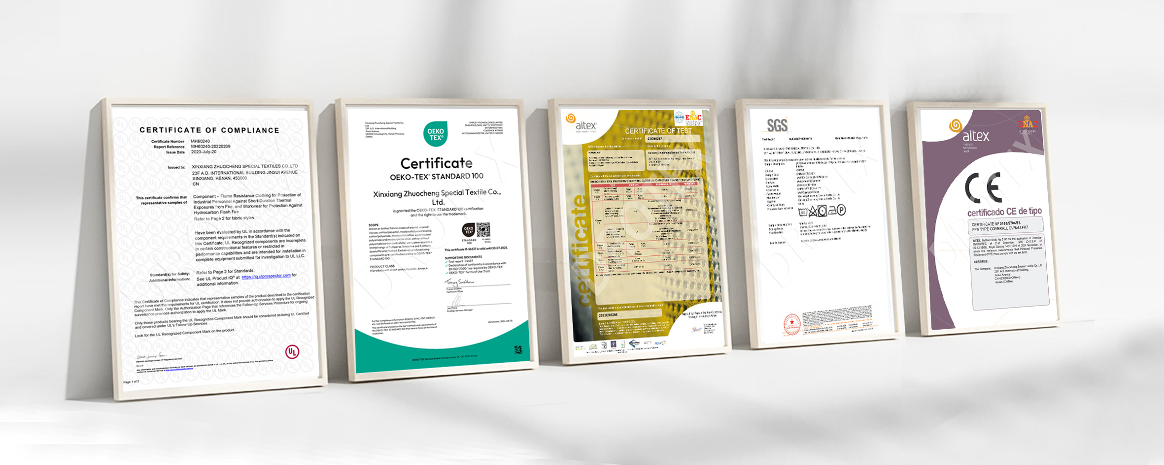 Flame retardant fabric certificate