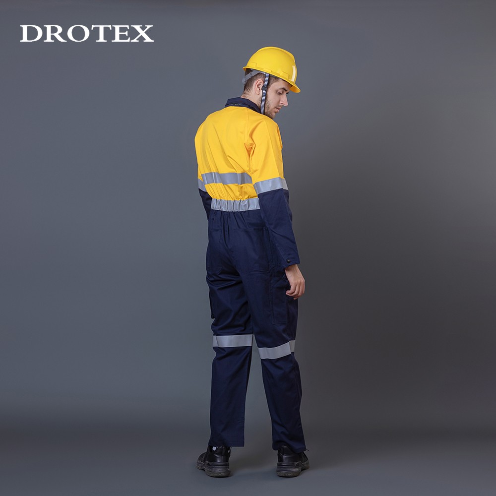 Flame Retardant Safety Mechanic Coverall with Reflective Tape | DROTEX