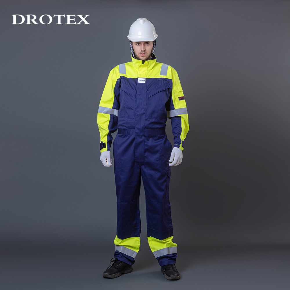 Fire Resistant High Visibility Oil Refinery Workwear Coveralls | DROTEX