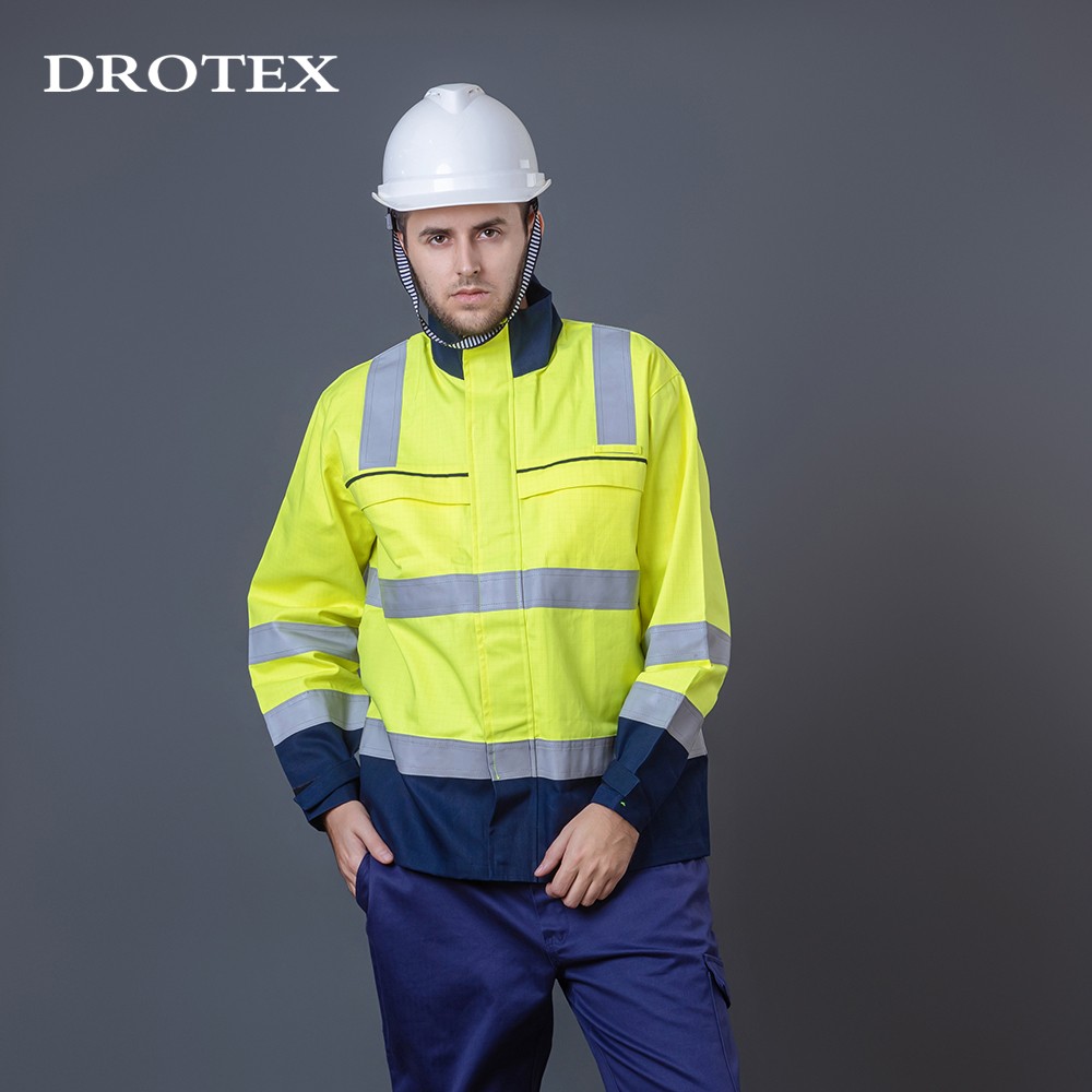Workwear Uniform Flame Retardant Reflective Hivis Work Jacket Men | DROTEX