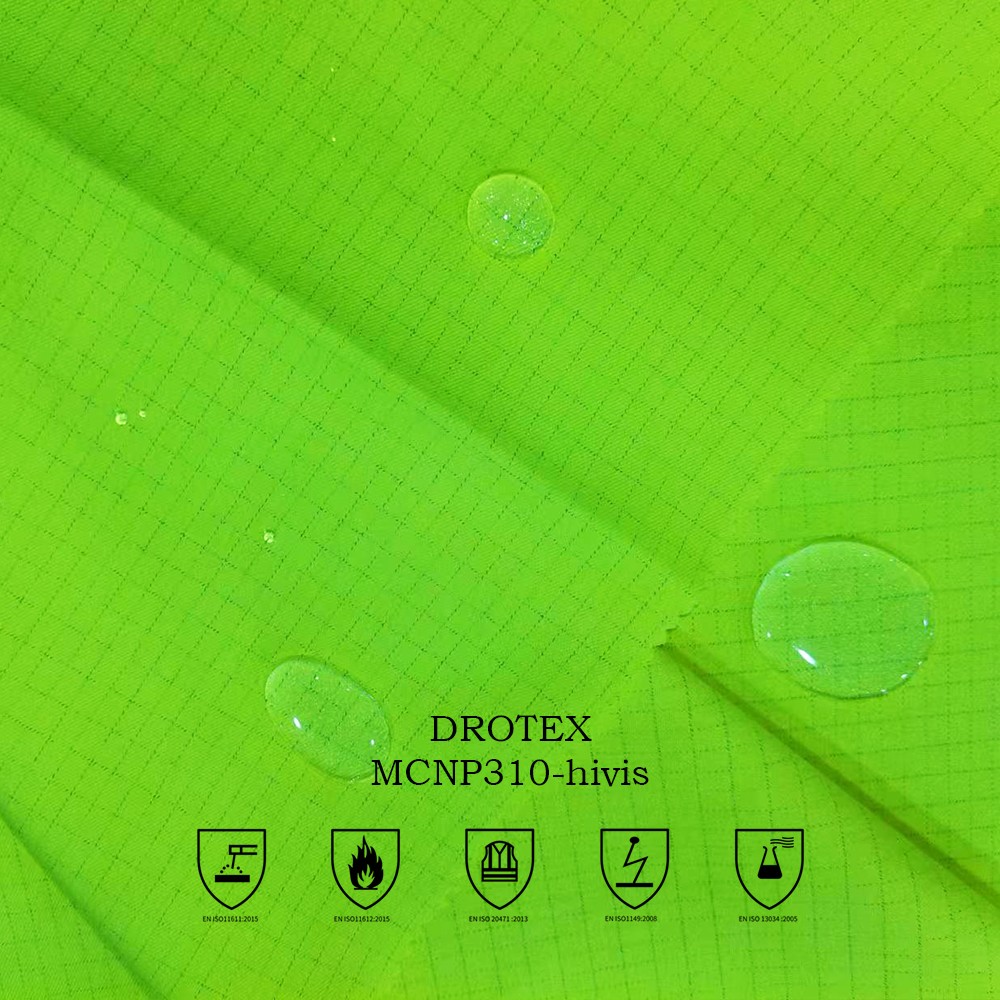 MCNP310 Hivis Modacrylic Cotton Nylon Para Aramid Spandx FR Fabric