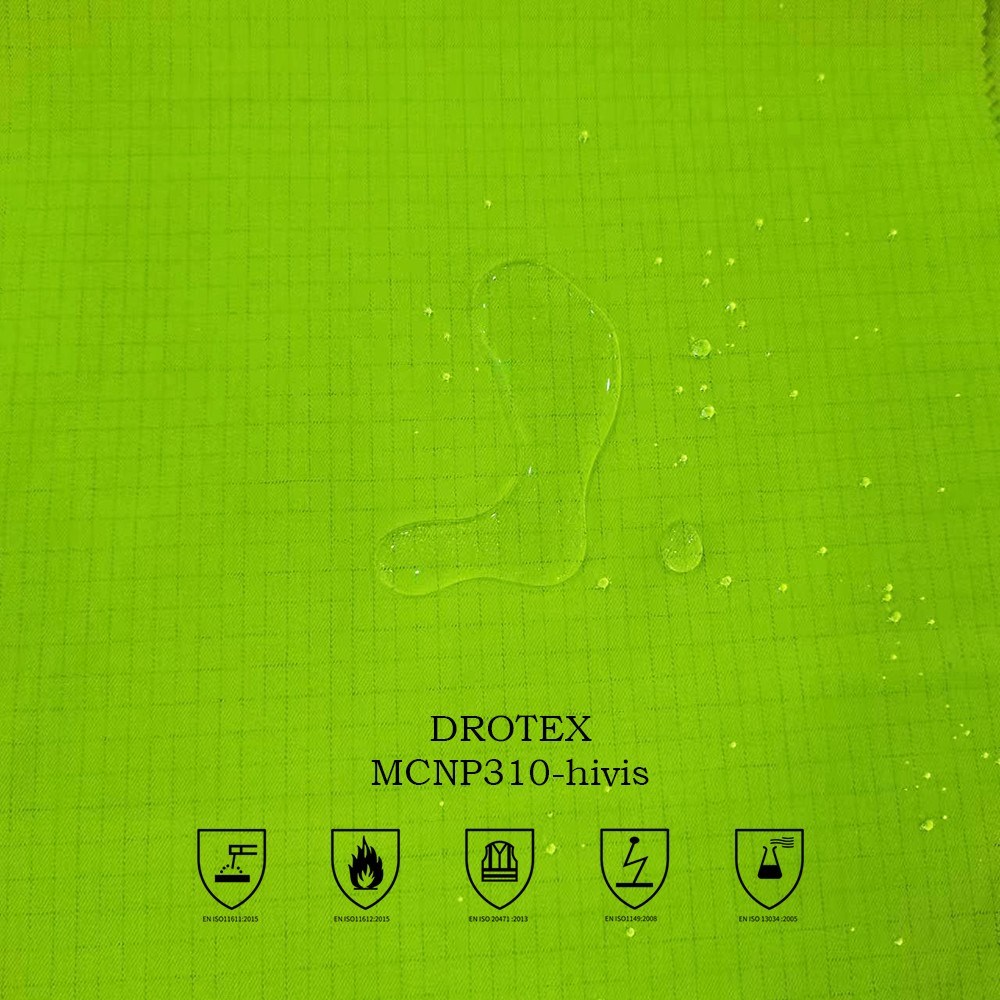 MCNP310 Hivis Modacrylic Cotton Nylon Para Aramid Spandx FR Fabric