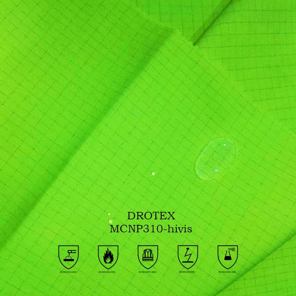 MCNP310 Hivis Modacrylic Cotton Nylon Para Aramid Spandx FR Fabric