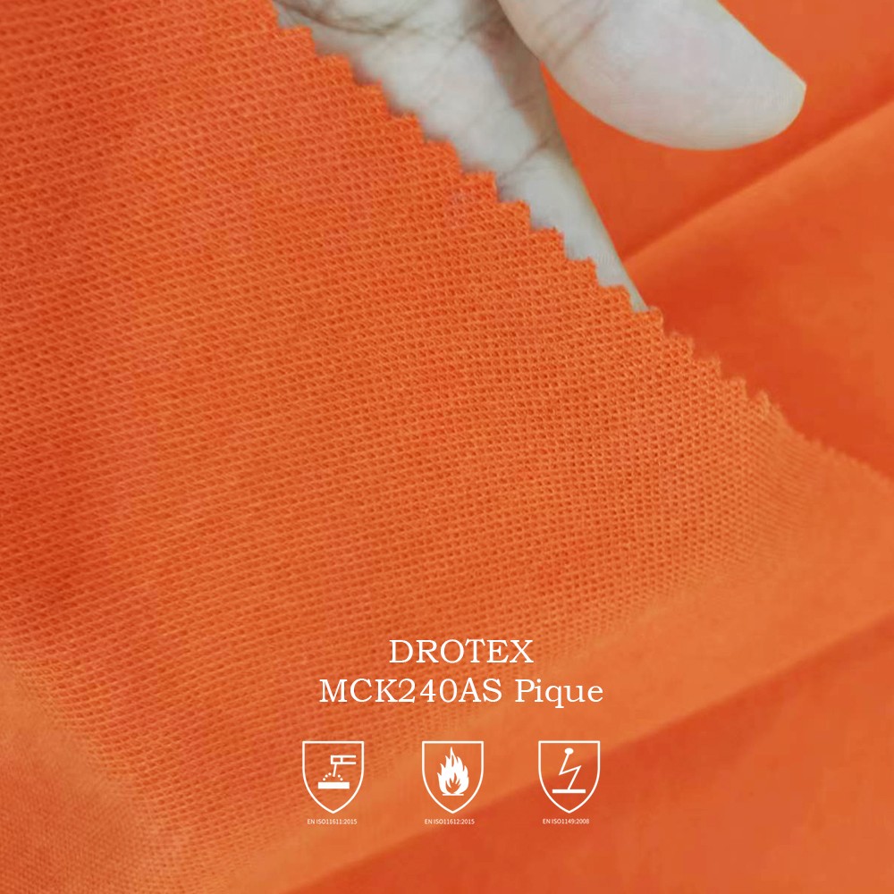 MCK240AS Modacrylic Cotton Flame Resistant Anti-static Pique Fabric