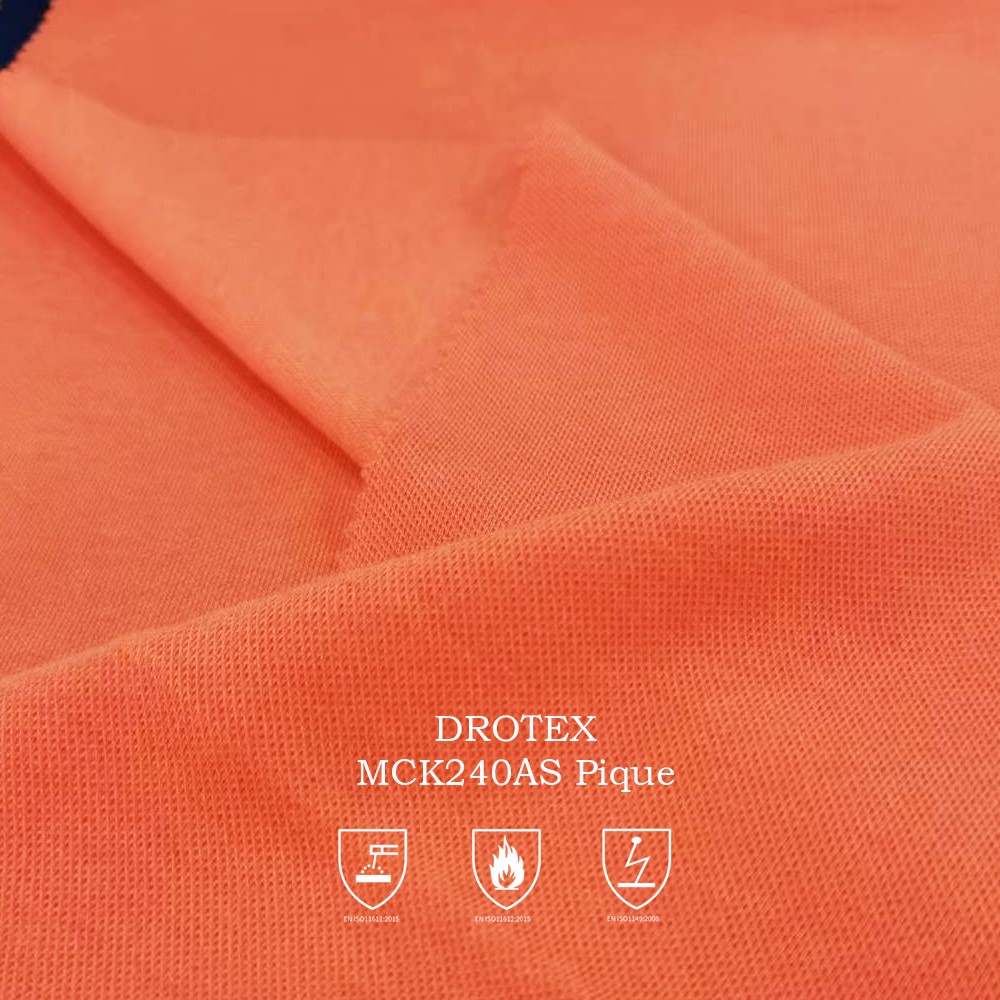 MCK240AS Modacrylic Cotton Flame Resistant Anti-static Pique Fabric