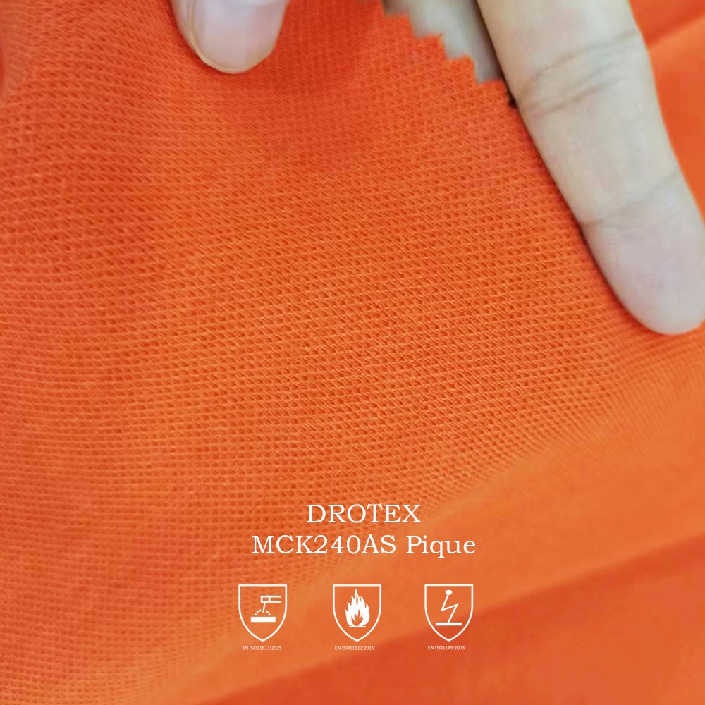 MCK240AS Modacrylic Cotton Flame Resistant Anti-static Pique Fabric