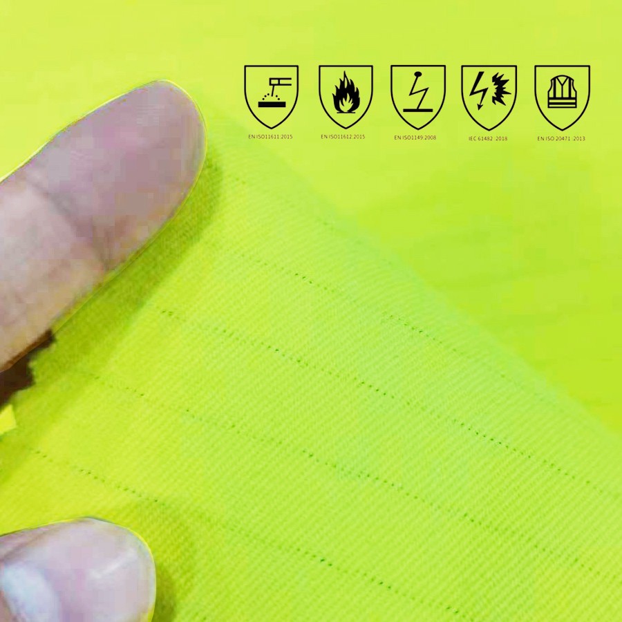 360gsm Cotton Polyester FR Hi vis Multi-functioanl Fabric