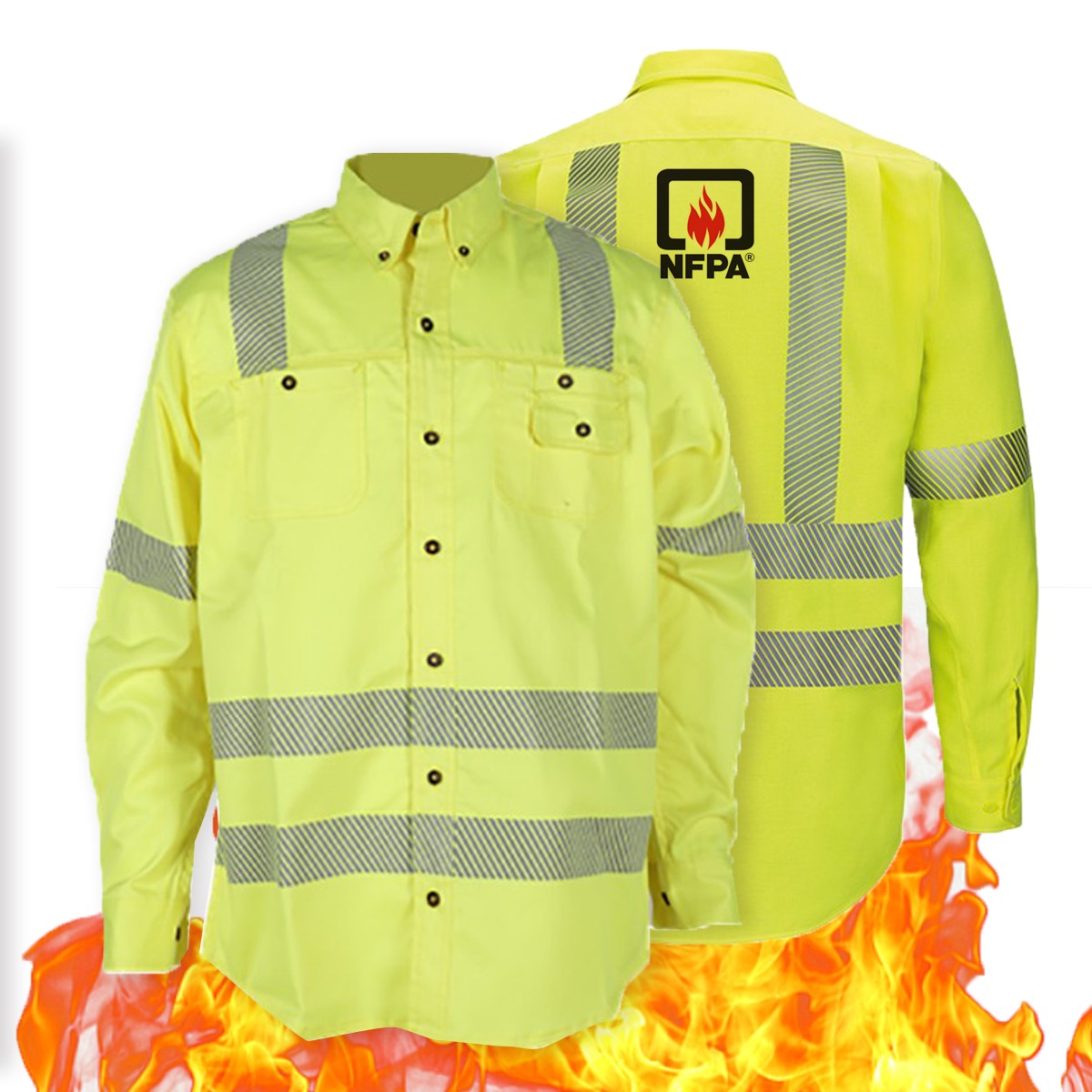 Hivis Flame Resistant Reflective Work Shirt