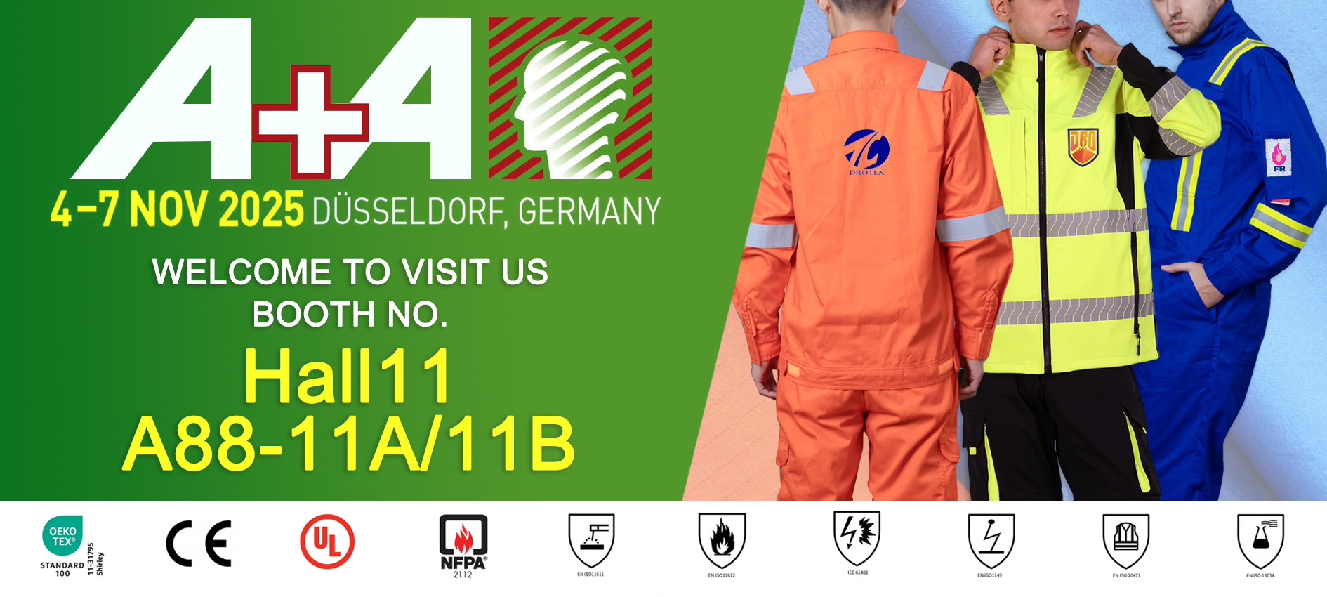 DROTEX Eco Flame Retardant Fabric Appears at the A+A Labor Protection Exhibition