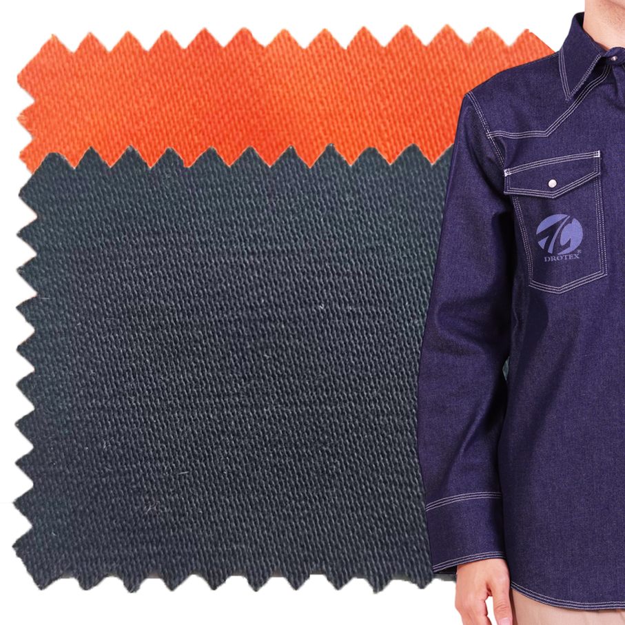 Welding Shirt Made of 9oz Cotton Flame Retardant Sateen Fabric